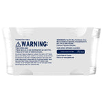 Rear label of Glade Sea Mist & Cypress candle showing warning text, ingredients, and brand logo on textured white background