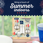Seasonal graphic 'Bring a touch of Summer indoors' with Glade Summer Pops starter kit displayed on a picnic-style surface