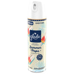 Glade soft mist air freshener can angled view with Summer Pops limited edition popsicle artwork and sprinkler graphics