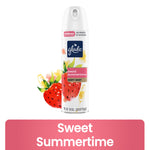 Tall Glade Sweet Summertime aerosol can with strawberry artwork and soft mist label on white background.