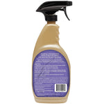 Rear view of Granite Gold Clean & Shine spray bottle showing ingredient and directions text and barcode on purple label