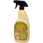 Granite Gold Shower Cleaner bottle standing upright with visible label and black trigger sprayer