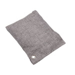 Gray fabric odor-eliminating pouch photographed flat on a white background
