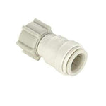 gray plastic quick-connect plumbing fitting with threaded nut and push-to-connect end