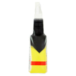 Side profile of Greased Lightning spray bottle with black upper section and yellow lower label