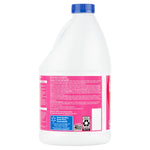 Rear view of Great Value Low-Splash Bleach bottle showing caution text, recycling symbols and label details