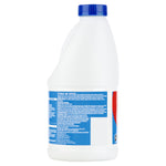 Great Value Low-Splash Bleach jug showing the back label with storage, disposal and warning text