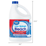 Product image of Great Value Low-Splash Bleach with printed height and width dimensions