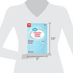 Product size graphic showing the Great Value Everyday Clear Forks box scaled against a person silhouette with height and width measurements
