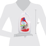 Great Value carpet cleaner jug shown over a gray silhouette with 6" width and 9" height dimension callouts