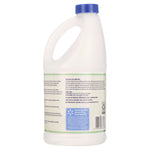Rear view of Great Value cleaning vinegar jug showing caution text, barcode, and guarantee label on white bottle.