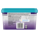 Rear view of Great Value dishwasher pacs plastic tub showing ingredient list, caution text, barcode and satisfaction guarantee sticker.
