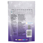Back of Great Value dishwasher pacs pouch showing ingredients, caution text, barcode and icons on a purple background