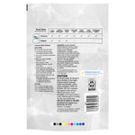 Back of a Great Value dishwasher pac pouch showing directions, ingredients, caution text and a barcode