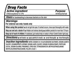 Black-and-white Drug Facts label showing active ingredient chloroxylenol and usage warnings