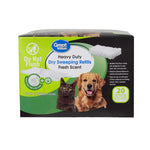 Front-facing Great Value Heavy Duty Dry Sweeping Refills box with dog and cat and visible 20-count badge