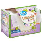 Open Great Value Ultimate Fresh dryer sheets dispenser box with sheets partially pulled out