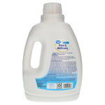 Rear view of Great Value Free & Delicate unscented liquid laundry detergent bottle showing back label and barcode on white background.