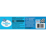 Blue Great Value product label back panel showing instructions, caution text, barcode, and quality guarantee information.