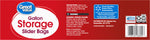 Product back panel showing Great Value logo, usage instructions, warnings, barcode and distributor info on a red background.