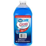 Smaller product image of a clear plastic bottle filled with blue Great Value Glass Cleaner refill showing product label and barcode