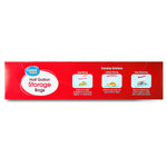 Rear or side panel of Great Value half gallon storage bags box showing product name and three use illustrations
