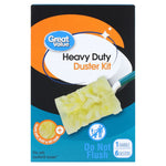Great Value boxed Heavy Duty Duster Kit packaging with product image and branding