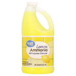 Great Value lemon ammonia all-purpose cleaner in a yellow 64 fl oz jug with front product label visible