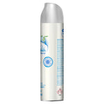Side view of a Great Value Linen Fresh aerosol can showing partial label, silver cap and safety pictograms