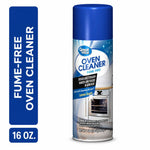 Tall aerosol can of Great Value fume-free oven cleaner with blue cap and lemon-scent label showing an oven image.
