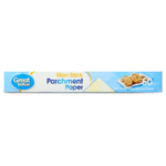 Long horizontal view of Great Value Non-Stick Parchment Paper box with cookies graphic and brand logo