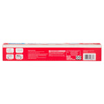 Rear panel of Great Value Plastic Wrap box showing product usage icons, small text instructions and barcode