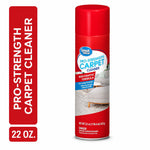 Single red aerosol can of Great Value Pro-Strength Carpet Cleaner with vertical banner noting 22 oz