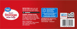 Back label of Great Value quart storage slider bags with instructions, warning, barcode and company information on red background
