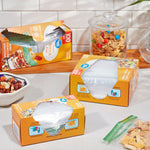 Staged countertop shot with multiple Great Value snack bag boxes, a jar of cereal mix and an open snack bag with cereal pieces