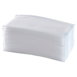 Photographic stack of white Great Value disposable mop pads shown on a white background
