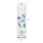 Great Value Tranquil Ocean Waves aerosol can with overlaid measurements indicating approximately 9 inches tall and 2 inches wide