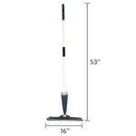 Full-length product image showing a Great Value spray mop with dimensions indicated above and below