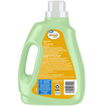 Rear view of a green Great Value Ultimate Fresh fabric softener bottle showing ingredient and barcode panel