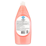 Rear view of Great Value Ultra Dish Liquid pomegranate bottle showing back label, barcode and product information