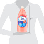 Great Value Ultra Dish Liquid pomegranate bottle shown over a silhouette with an 11-inch height marker for size reference