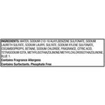 Close-up ingredient and warnings panel text for Great Value Ultra Dish Liquid printed in small black type on white background