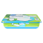 Side-on view of a Great Value wet mopping cloths plastic tray package showing front label and packaging profile