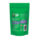 Rear view of Green Gobbler pouch showing instructions, safety text, barcode and product details