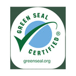 Green Seal Certified logo with a blue circle and green checkmark and text "greenseal.org"