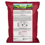 Rear view of a GreenView Fall Lawn Food bag showing product information, instructions and guaranteed analysis panel