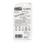 Back of GUM Proxabrush Go-Betweens packaging with usage instructions, diagrams and barcode