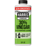 Clean studio shot of a Harris 30% vinegar multi-purpose cleaner bottle showing label and 32 fl oz size
