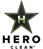 Hero Clean logo showing a black star with a green-lined H and the word HERO CLEAN beneath it