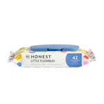Honest Little Flushables packet with blue plastic flip lid and playful printed packaging, front-facing on white background